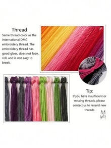 1 Set Horse Rider Design Cross Stitch Painting Kit, DIY Thread Art Needlework Supplies, Assorted Color High Quality Thread, 11CT Crossstitch Embroidery Decorative Painting, Complete Home Decor Embroidered Craft, Suitable For Entryway, Study, Bedroom Etc. Without Frame - Multicolor - View 7