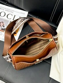 时尚百搭复古便携女士单肩包 - 棕色 - 查看 8