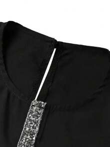 Women's Long Sleeve Loose Elegant Black Arabic Style Dress, Modest Abaya - Black - View 4