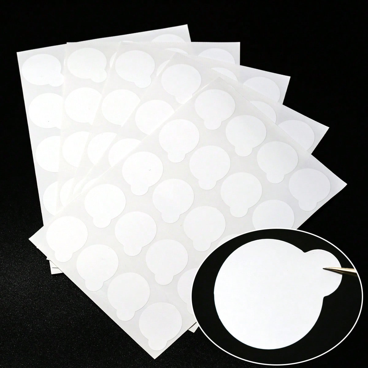500/200/100/40pcs White Disposable Eyelash Extension Glue Pads, Faux Marble Texture, Suitable For Eyelash Extension Practice Pads, Can Be Used By Eyelash Technicians And Eyelash Training