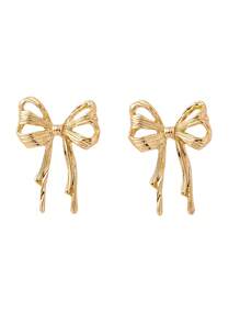 SHEIN MOD 1 Pair Fashionable Unique Butterfly Design Simple Elegant Stud Earrings For Women - Yellow Gold - View 7