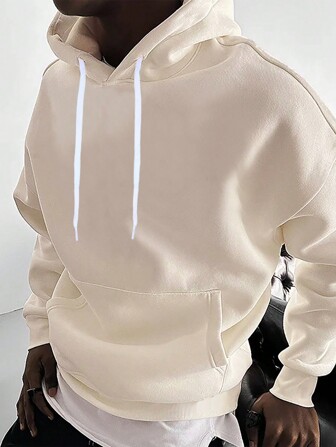 Sudadera con capucha de manga larga estampada de estilo novio informal, camiseta de cuello redondo, caqui, para otoño/invierno 2024