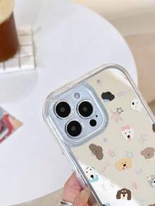 1 pieza Funda transparente con patrón de perro de dibujos animados, copos de nieve y estrellas, protección de Body completo compatible con iPhone 11/12/13/14/15/16 Pro Max - Multicolor - Ver 5