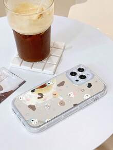 1 pieza Funda transparente con patrón de perro de dibujos animados, copos de nieve y estrellas, protección de Body completo compatible con iPhone 11/12/13/14/15/16 Pro Max - Multicolor - Ver 3