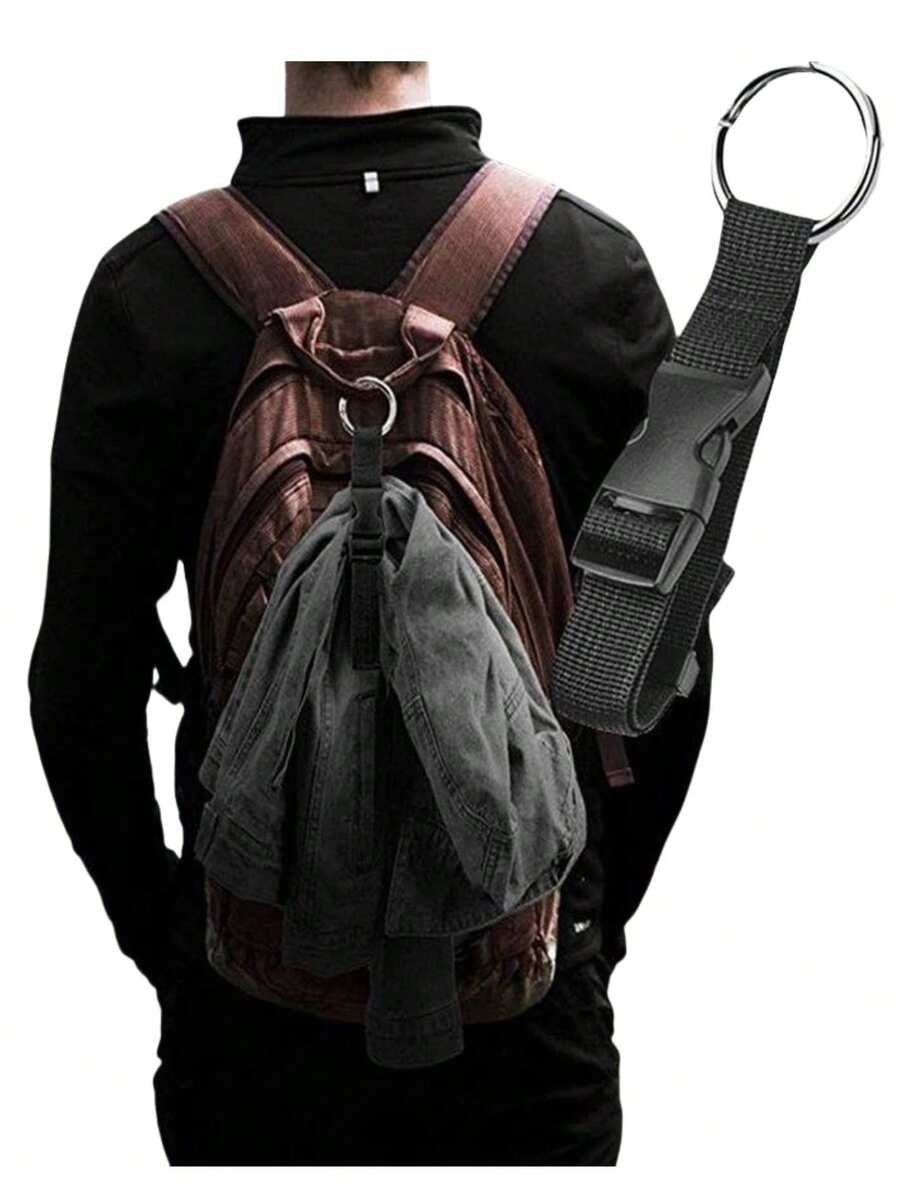 1 件防盗行李带，带多功能支架、手提包支架，用于携带衣服瓶袋、连接行李、解放双手、适合户外活动和旅行、男女通用 - 黑色 - 查看 1