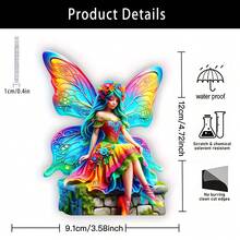 1 件 4.7 英寸 X3.6 英寸波西米亚风格仙女亚克力标牌 - 多功能主题桌面牌匾，适用于房间、咖啡厅、书桌和卧室艺术 - 生日、周年纪念日和节日的理想礼物 - 彩色 - 查看 2