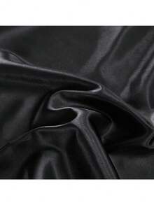 4 Pcs Smooth Satin Silk Sheet Set Deep Pocket Bed Sheet Wrinkle Fade Resistant - 黑色 - 查看 7