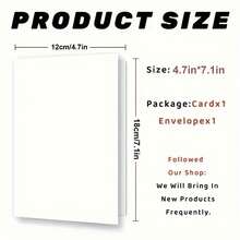 1 张带信封的复古圣诞贺卡 - 圣诞花环祝福图案，适合家人和朋友，理想的节日礼物 - 彩色 - 查看 2