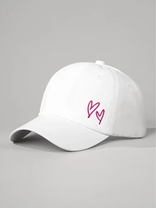 1pc Outdoor Double Heart Print Adjustable Baseball Cap, Sun Protection Casual Hat, Suitable For Spring Autumn Travel Beach For Men, Y2K Style - Baseball Cap - View 2