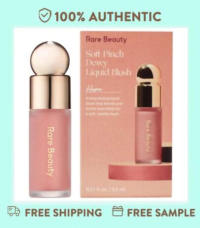 Rare Beauty Soft Pinch Dewy Liquid Blush Mini Size,Happy - Dewy Cool Pink ,Hope - Nude MauveLIMITED EDITION,(1.43ml/0.048fl.Oz ),(3.2ml/0.11fl.Oz ) - 0.11 Oz / 3.2 ML, Lightweight, Natural-Looking Flush For A Dewy Finish. Buildable, Long-Lasting Blush Perfect For On-The-Go Touch-Ups. Suitable For All Skin Tones.