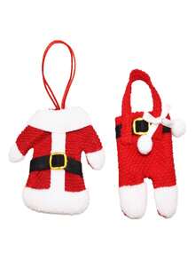 餐桌装饰餐具银器、餐具架、袖珍圣诞老人套装、新年礼物、6 件套、2024 - 紅色 - 查看 3