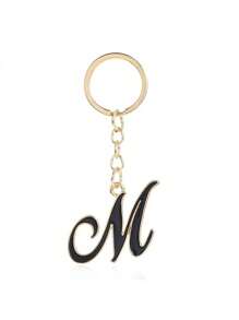 A-Z字母不对称金色钥匙扣，简约设计，高品质，适合作为包包配饰，是送给朋友或母亲的理想礼物，也适合挂在车上、车内或作为女士钥匙扣、包包挂件，是圣诞节或感恩节的完美礼物之选。 - 彩色 - 查看 13