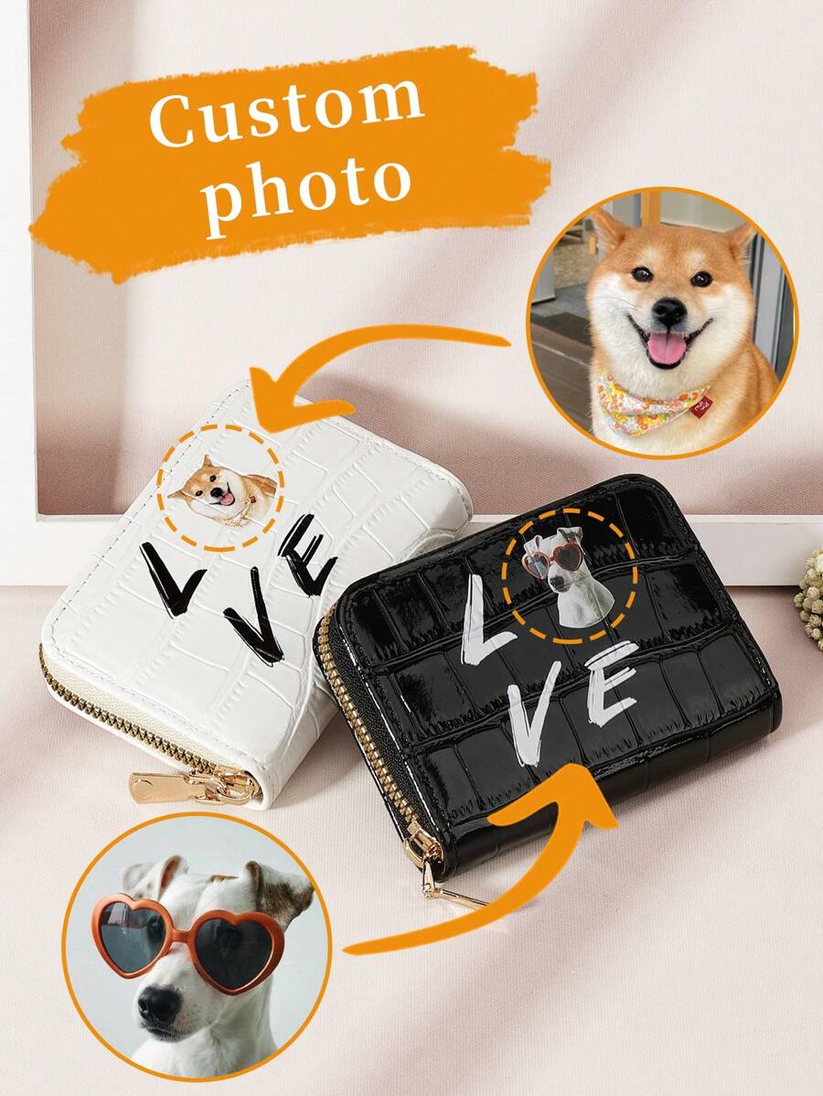 Customized Crocodile Print Letter Flower Design MultiCard Position