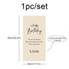 1set Customized Retro Happy Birthday Party Backdrop Hanging Cloth Photo Props Decor Tapestry