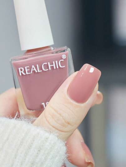 REALCHIC 10ml/件 淡粉色水性指甲油，速干，持久，可撕，女士和女孩美甲艺术，节日礼物，节日礼物