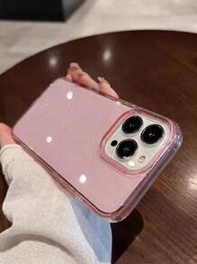 1pc Fashionable Shiny Translucent Pink TPU Material Phone Case Compatible With IPhone 17/17 Pro/17 Pro Max/Air/7/8/7 Plus/8 Plus/X/XS/XR/XS Max/11/11 Pro/11 Pro Max/12/12 Pro/12 Pro Max/13/13 Pro/13 Pro Max/14/14 Pro/14 Plus/14 Pro Max/15/15 Pro/15 Plus/15 Pro Max/16/16 Pro/16 Plus/16 Pro Max - Pink - View 2