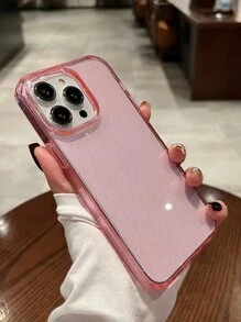 1pc Fashionable Shiny Translucent Pink TPU Material Phone Case Compatible With IPhone 17/17 Pro/17 Pro Max/Air/7/8/7 Plus/8 Plus/X/XS/XR/XS Max/11/11 Pro/11 Pro Max/12/12 Pro/12 Pro Max/13/13 Pro/13 Pro Max/14/14 Pro/14 Plus/14 Pro Max/15/15 Pro/15 Plus/15 Pro Max/16/16 Pro/16 Plus/16 Pro Max - Pink - View 1