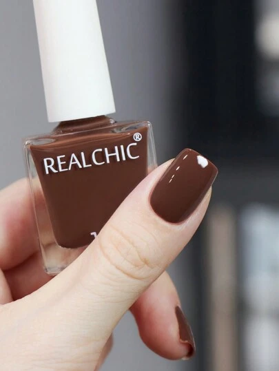 REALCHIC 10ml/件，咖啡棕色水性指甲油，快干，持久，可剥离，女士和女孩的美甲艺术，秋冬色彩，节日礼物，节日礼物