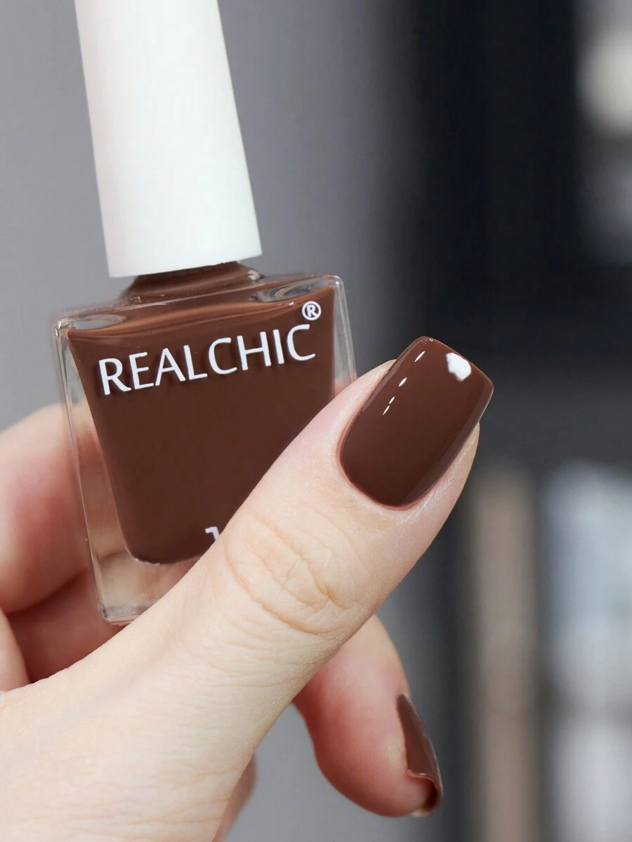 REALCHIC 10ml/件，咖啡棕色水性指甲油，快干，持久，可剥离，女士和女孩的美甲艺术，秋冬色彩，节日礼物，节日礼物
