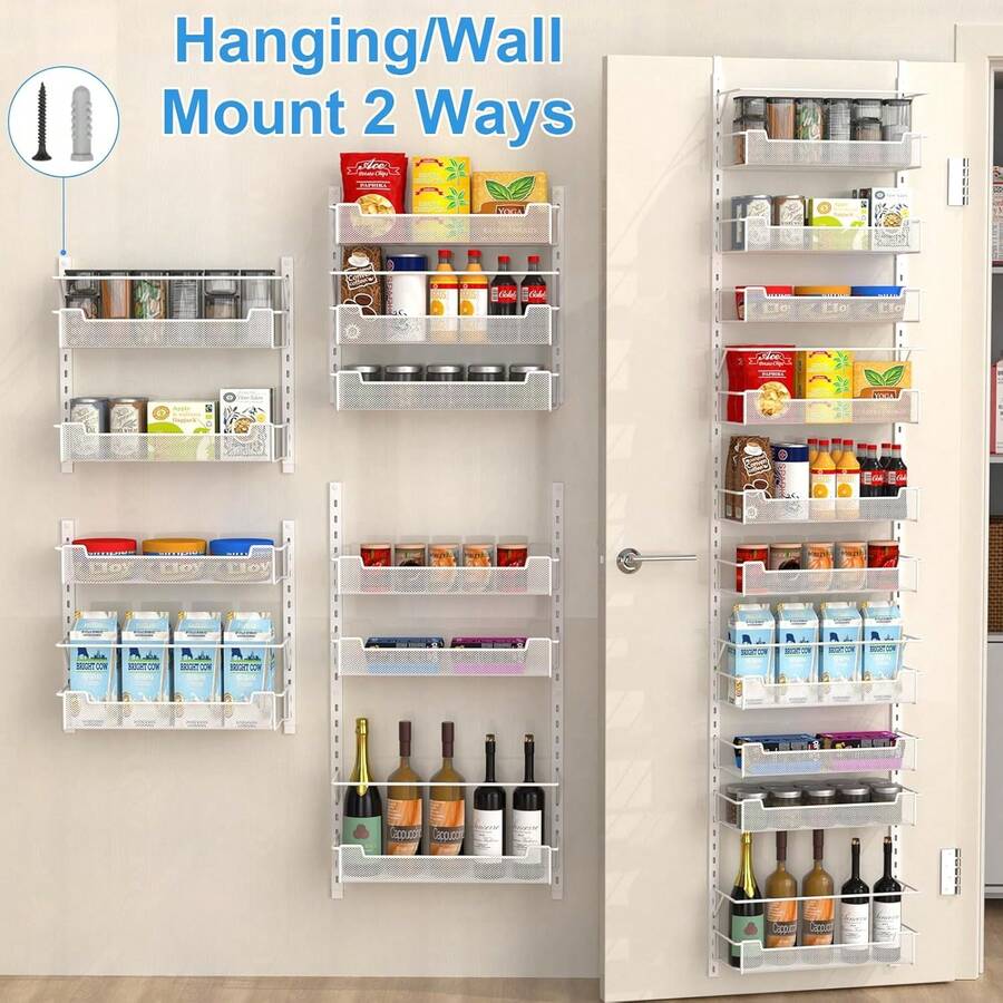 Over The Door Pantry Organizer, 8Tier Over The Door Organizer With