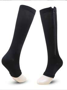 男士拉链压缩袜跑步骑行运动袜女士长筒袜 - 彩色 - 查看 4