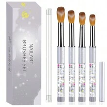 .Bộ 4 cọ vẽ móng tay Acrylic Cọ bột Acrylic Cọ gel nối dài Poly Bút khắc sơn móng tay cho phụ nữ tại nhà Solon Cọ vẽ móng nghệ thuật tự làm Bút vẽ móng tay, Quà tặng Giáng sinh, Thích hợp cho người mới bắt đầu và tiệm làm móng chuyên nghiệp - Bạc - Xem 9