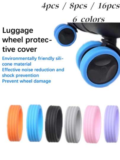 4pcs/8pcs/16pcs Trunk Caster Cover, Wheel Protection Cover, Office Seat Wheel Protection Cover, Trunk Wheel Silicone Protection Cover, Chair Sound Reduction Silicone Protection Cover, Noise Reduction Cover Mute To Reduce Wheel Noise, Trunk Caster Protection Cover, Carry-On Baggage Wheel Cover, Suitable For Most Trunk Kits, Necessary For Travel Trunk Office Seats. - Can Use And Install Wheels With An Outer Diameter Of 5-7.5cm.