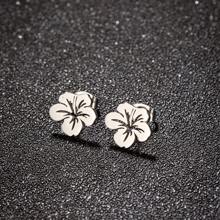 1 Pair Stainless Steel Korean Style Cute Small Flower Stud Earrings For Women Sweet Statement Spray Paint Metal Flower Earring Party Birthday Jewelry Valentines,Mom,Mother,Mother's Day,Gift