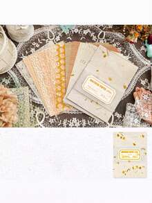 20sheets/Pack Vintage Hollow Out Lace Textured Material Paper Junk Journal Planner Scrapbooking Retro Decorative DIY Craft Background Paper - BQ1043-warm - View 7