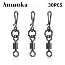 30 chiếc khóa xoay bằng thép không gỉ chắc chắn, kẹp nối câu cá bền, thích hợp cho câu cá mồi và câu cá chép - màu đen - Xem 2