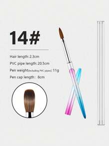 科林斯基亚克力美甲刷，优质美甲貂毛刷，木柄凝胶延长美甲刷，绘图工具 - 彩色 - 查看 13