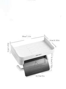 1 Giá để giấy vệ sinh hai lớp, làm bằng nhựa bền, có kệ để đồ, thiết kế đa năng hai lớp, thích hợp để sử dụng giấy cuộn, dễ lắp đặt mà không cần đinh - Nhiều màu - Xem 8