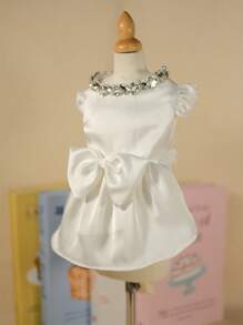 1pc Vestido de luxo para animais de estimação - para cães e gatos - feito de tecido macio