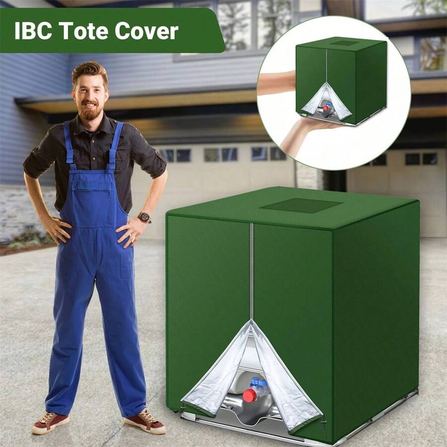 1pc IBC Tote Cover Outdoor Water Tank Protective Cover Garden Sunshade Waterproof 275 Gallon For 1000L IBC Tank Cover,Bag,Organizer,Storage