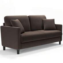 Teddy Velvet Sofa Modern Couch Love Seat Settee Room Apartment Office Couch - 65寸棕色 - 查看 7
