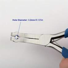 1 件高碳钢压接盖钳，孔径 3.2 毫米，双片簧设计防滑手柄 DIY 串珠首饰工具