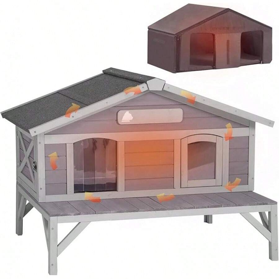 Outdoor Cat House 100 Insulated Feral Kitty Shelter With Liner