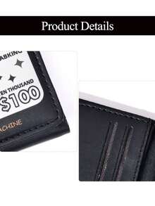 招财猫钱包可装学生证校园卡银行卡驾驶证和身份证（韩版）真皮招财猫钱包韩国学生餐卡校园卡银行卡驾驶证圣诞节礼物礼物感恩节Y2K复古 - 黑色 - 查看 3