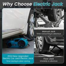 Seesii Electric Car Jack, 5 Ton Car Jack Kit, 12V Hydraulic Jack With Electric Impact Wrench And Tire Inflator Pump, Portable Car Jack Kit For SUV MPV Truck Change Tires Garage Repair - màu xanh lá - Xem 6