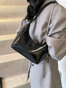 Túi đeo nách họa tiết cao cấp Túi đeo vai nữ 2022 thời trang mới đa năng hình lưỡi liềm đơn giản Túi đeo vai - Nhiều màu - Xem 3