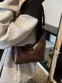 Túi đeo nách họa tiết cao cấp Túi đeo vai nữ 2022 thời trang mới đa năng hình lưỡi liềm đơn giản Túi đeo vai - Nhiều màu - Xem 4