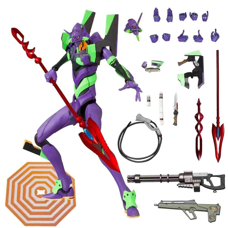 EVA NEON GENESIS EVANGELIONS EVA-01 Action Figures With Spear Of ...