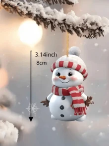 1 件/5 件可爱圣诞雪人挂饰，适用于圣诞节、新年、圣诞树装饰、生日、婚礼、庆祝活动、亚克力 - 彩色 - 查看 10