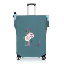 行李箱罩旅行箱罩适用于 18 至 32 英寸行李箱保护套男女户外度假旅行必备配件涤纶行李箱弹力防尘罩时尚首字母姓名 A 至 Z 字母印花 - 藍-圖案 1 - 查看 36