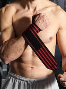 1 Striped Polyamide Sports Wristband, High Elasticity And Adjustable To Prevent Sprains
