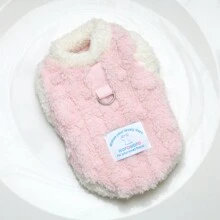宠物服装。厚实温暖的毛绒背心，适合小型犬和猫在冬季穿着。可以在户外快乐玩耍的狗狗服装。 - 杏色 - 查看 7