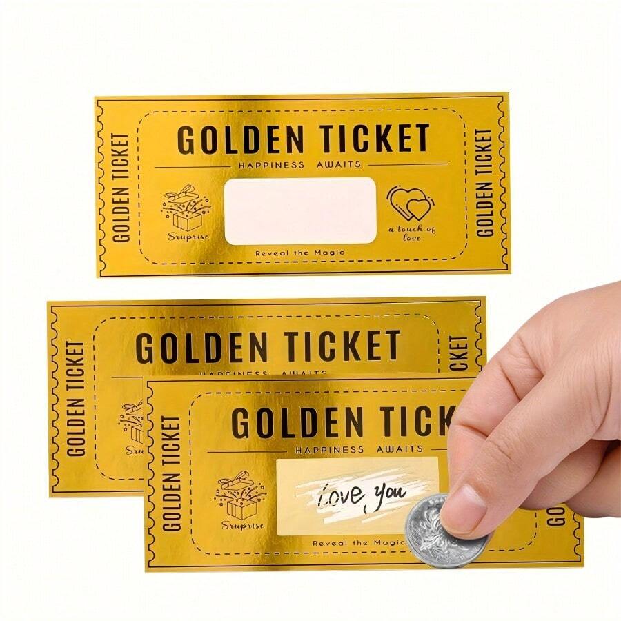 1 包刮刮礼品卡，带信封和贴纸 - 生日、浪漫爱情、结婚纪念日的惊喜礼物 - 表达您的愿望，适合儿子、女儿、情侣、他或她 - 金色 - 查看 1