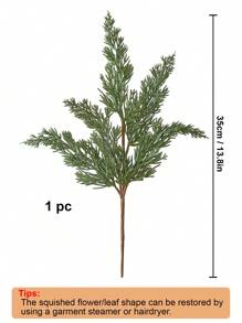 1 件人造松树叶树枝真实触感假绿叶松枝仿茎适用于 DIY 花环花环装饰和家庭花园装饰、情人节、生日毕业礼物 - 綠色 - 查看 2