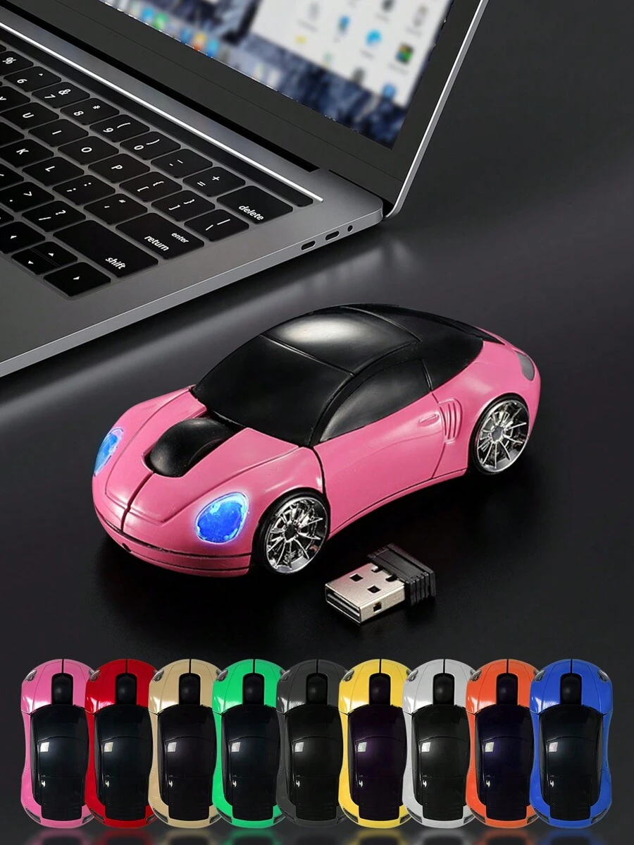 电池保时捷酷派无线鼠标适用于平板笔记本电脑办公游戏无线鼠标静音USB2.4G接收器无线鼠标 - 彩色 - 查看 1