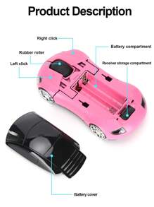 电池保时捷酷派无线鼠标适用于平板笔记本电脑办公游戏无线鼠标静音USB2.4G接收器无线鼠标 - 彩色 - 查看 3